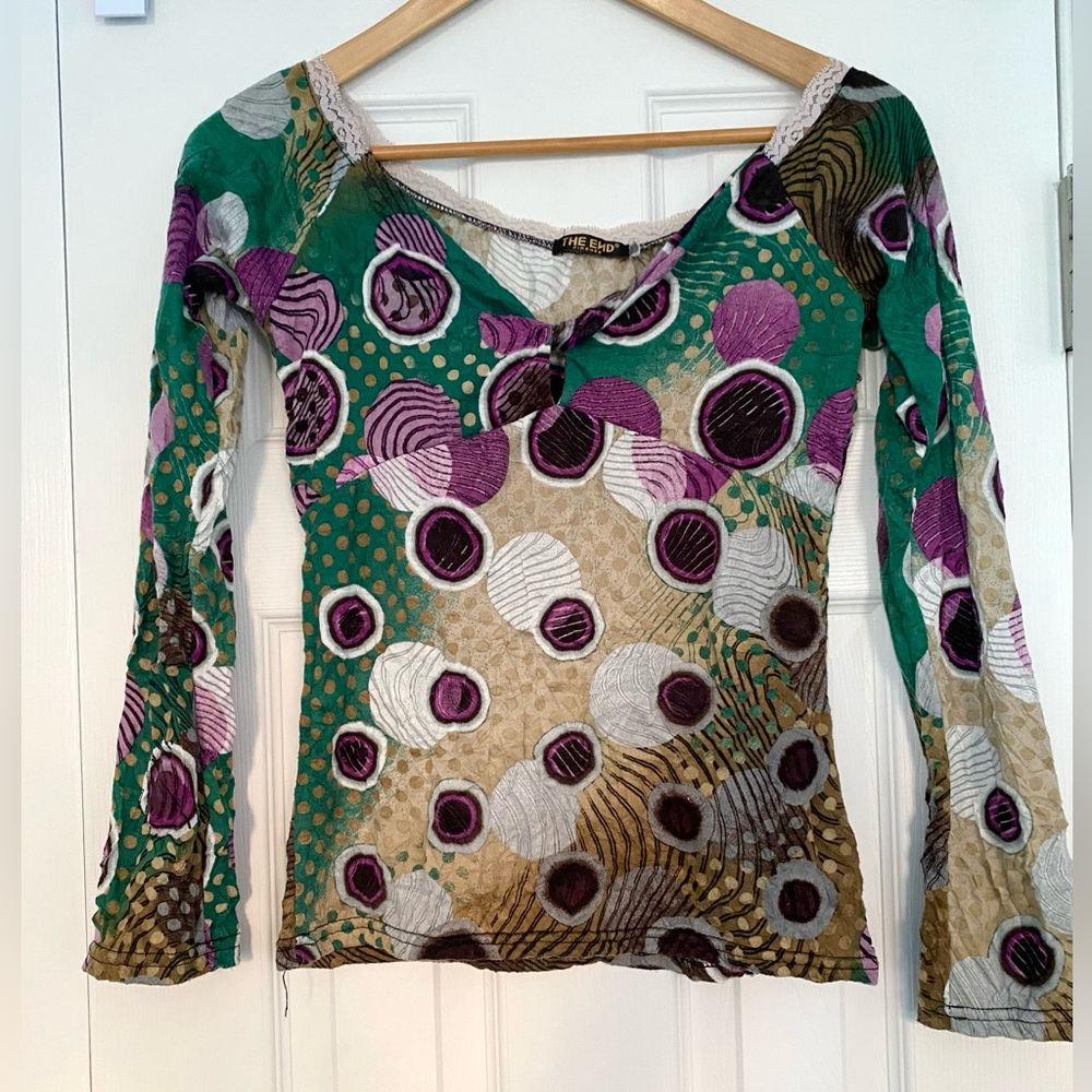 Vintage Italian top - off the shoulder - The End - Firenze - Size M
